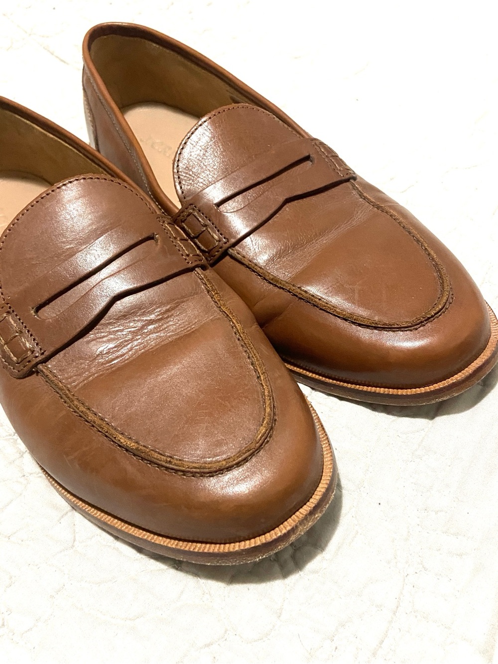 J. Crew Women's Tan Leather Penny Loafers - Picture 5 of 9